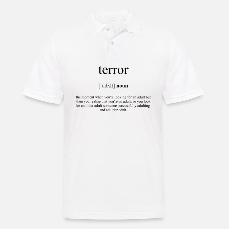 Terror Definition Dictionary - Männer Poloshirt - Weiß