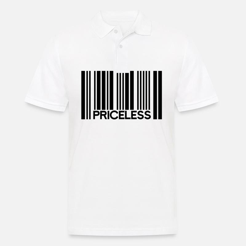 Code à barres inestimable Prix - Polo Homme - blanc