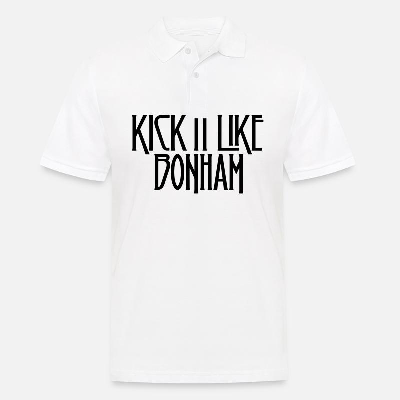 Kick it like Bonham - Männer Poloshirt - Weiß