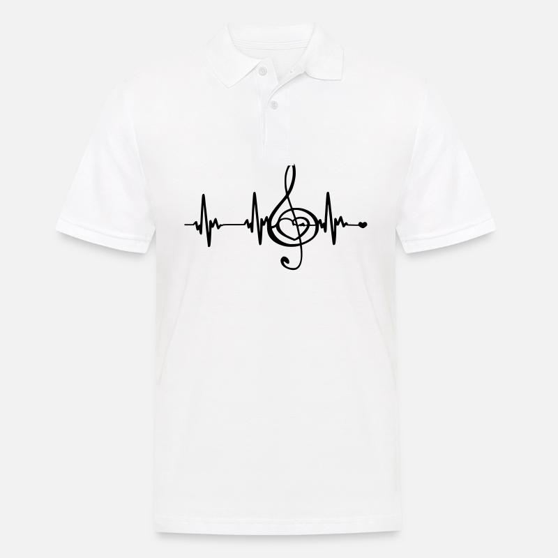 Herzfrequenz Musik - Männer Poloshirt - Weiß
