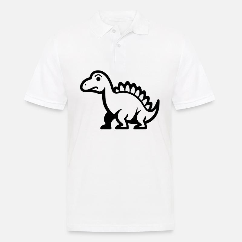 Dinosaurier - Männer Poloshirt - Weiß