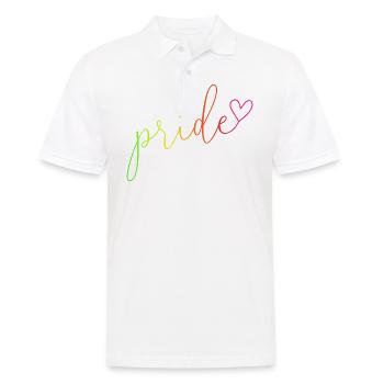 Pride Regenbogen Farben Schrift - Männer Poloshirt - Weiß - Vorne - Kai (181cm)