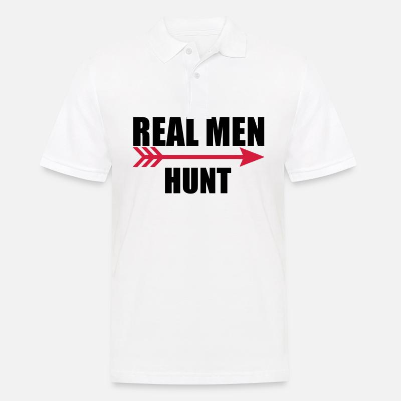 2 vrais hommes chassent - Polo Homme - blanc