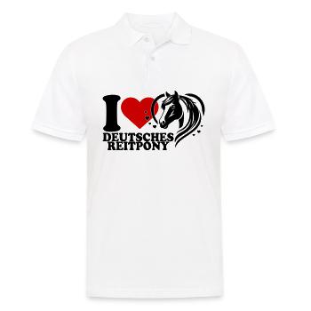 I love Pferd Deutsches Reitpony - Männer Poloshirt - Weiß - Vorne - Kai (181cm)