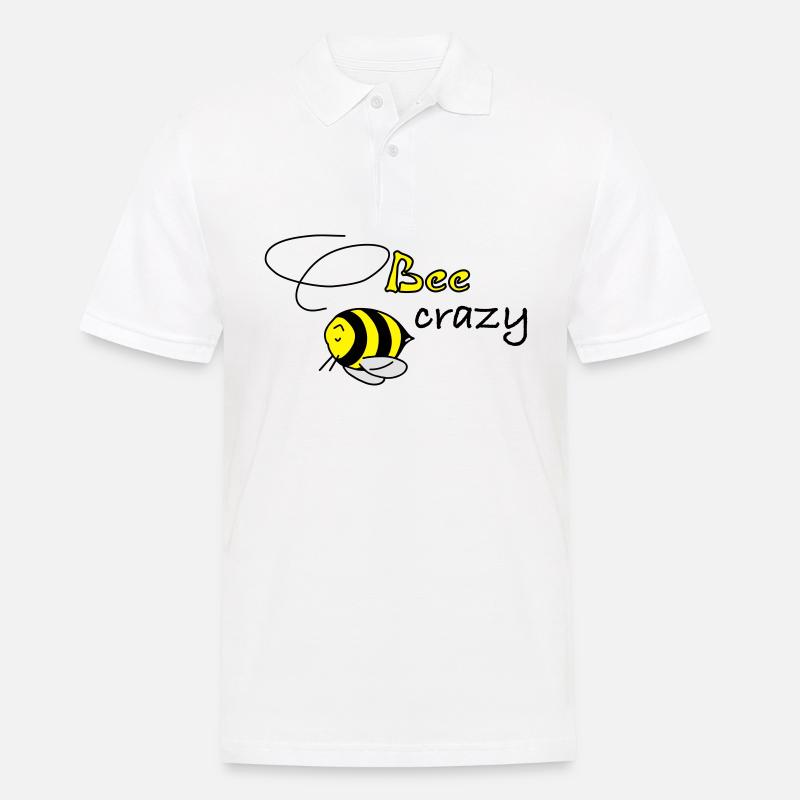 bee crazy - Männer Poloshirt - Weiß