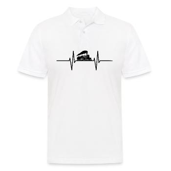 Herzschlag mit Zug / Lokomotive - Männer Poloshirt - Weiß - Vorne - Kai (181cm)