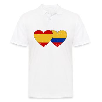 Espagne Colombie Drapeau Coeur Utilisé - Polo Homme - blanc - Devant - Kai (181cm)