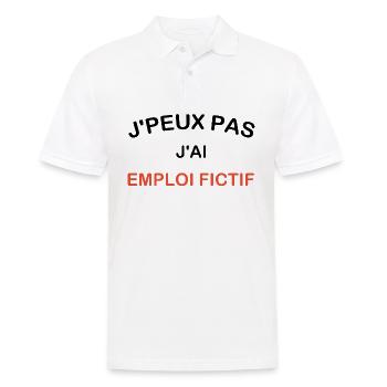 Ich kann nicht, ich habe einen fiktiven Job - Männer Poloshirt - Weiß - Vorne - Kai (181cm)