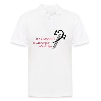 Sans bassiste la musique n'est rien - Polo Homme - blanc - Devant - Kai (181cm)