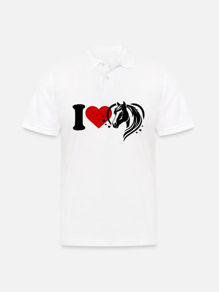 I love horses - Men's Polo Shirt - white