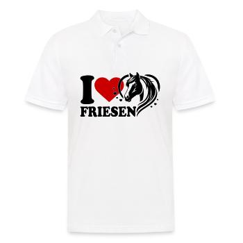 I love Pferd Friesen - Männer Poloshirt - Weiß - Vorne - Kai (181cm)