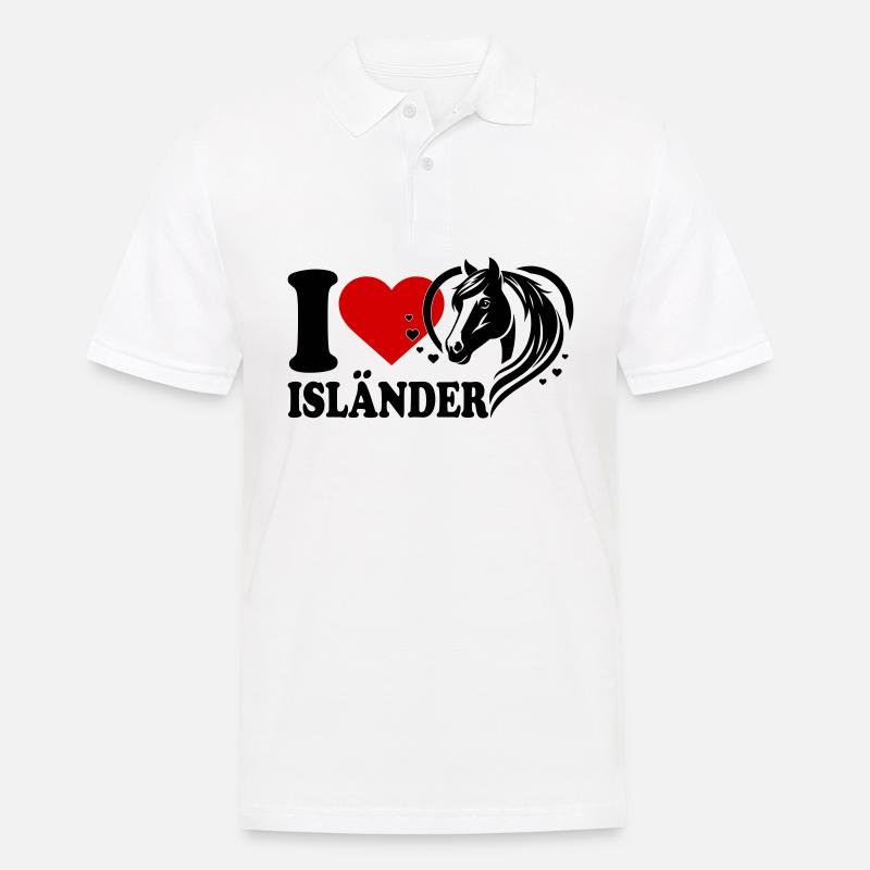 I love Pferd Isländer - Männer Poloshirt - Weiß