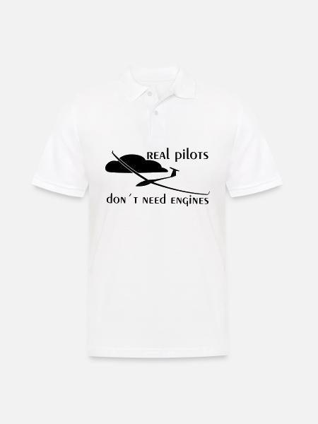 virkelige svævefly pilot slide gave Engine - Herre poloshirt - hvid