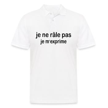 Je ne râle pas je m'exprime - Polo Homme - blanc - Devant - Kai (181cm)