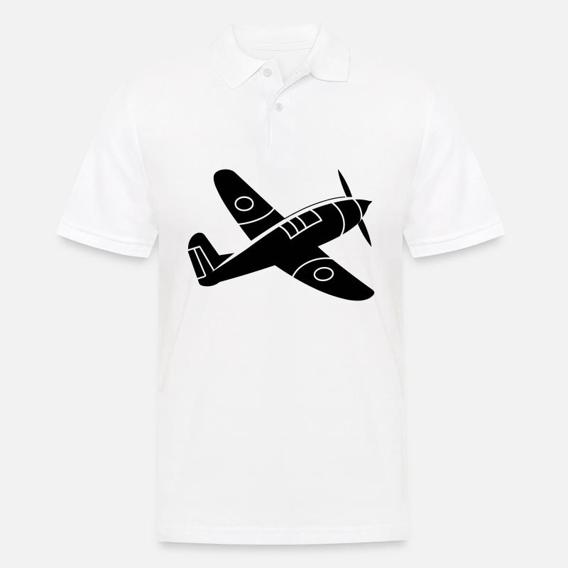 Kampfflugzeug - Männer Poloshirt - Weiß