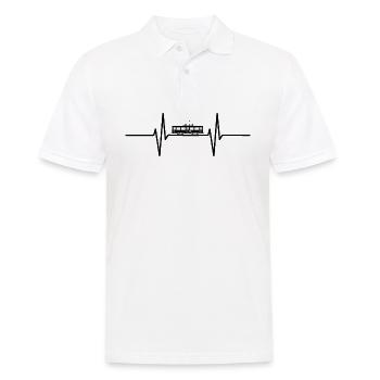 Battement de cœur avec le tram historique / S-Bahn - Polo Homme - blanc - Devant - Kai (181cm)