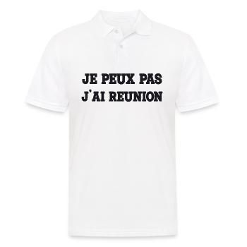 I can't I have a meeting - Men's Polo Shirt - white - Front - Kai (181cm)