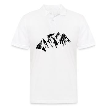 Montagne chèvre randonnée sommet cadeau idée cadeau - Polo Homme - blanc - Devant - Kai (181cm)