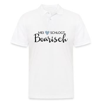 Mei Herz schlogt Boarisch - Bayern, - Männer Poloshirt - Weiß - Vorne - Kai (181cm)