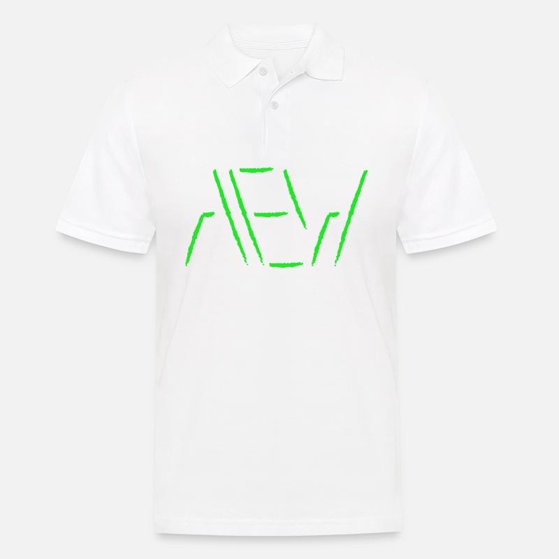 AEW Space Lines - Männer Poloshirt - Weiß