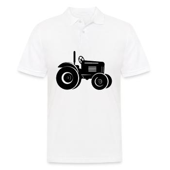 Traktor - Männer Poloshirt - Weiß - Vorne - Kai (181cm)
