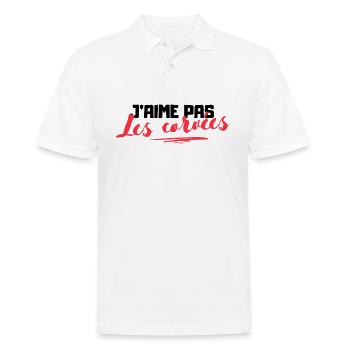 J'aime pas les corvées - Cadeau humoristique - Polo Homme - blanc - Devant - Kai (181cm)