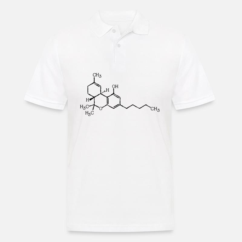 Formule moléculaire THC - Polo Homme - blanc