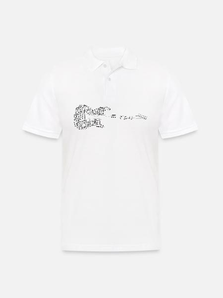 Gitarre Musiknoten - Männer Poloshirt - Weiß
