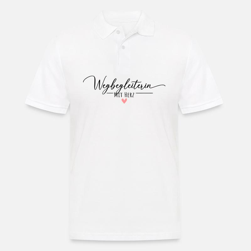 Wegbegleiterin mit Herz - Männer Poloshirt - Weiß