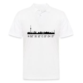 Coordonnées de Berlin N 52 ° 31 '12' 'O13 ° 24' 17 '' - Polo Homme - blanc - Devant - Kai (181cm)