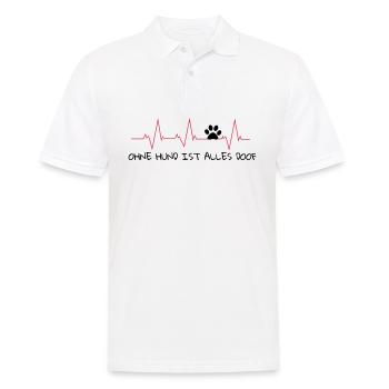 Pulslinie Ohne Hund ist alles doof - Männer Poloshirt - Weiß - Vorne - Kai (181cm)
