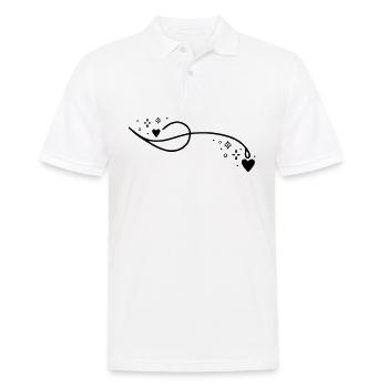Ligne de coeur scintillant - Polo Homme - blanc - Devant - Kai (181cm)