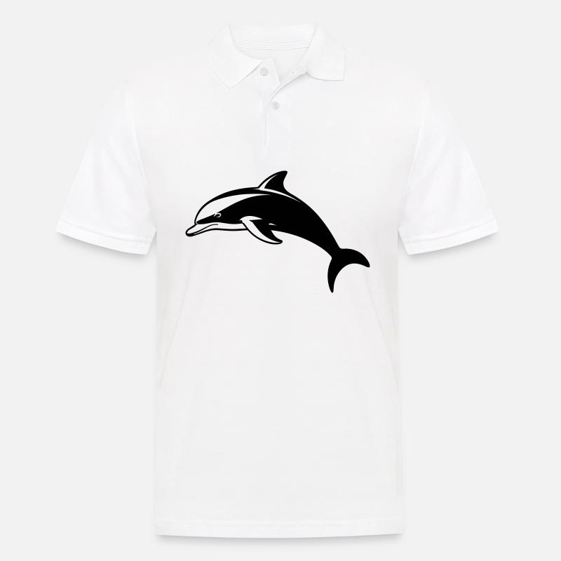 Delfin - Männer Poloshirt - Weiß