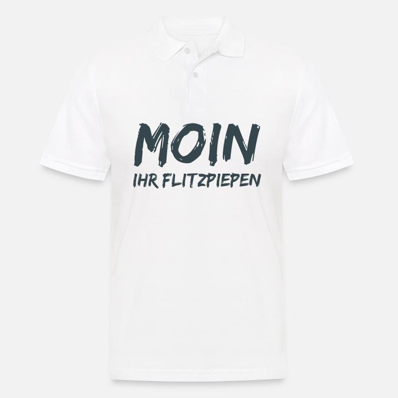 Moin Ihr Flitzpiepen! - Männer Poloshirt - Weiß