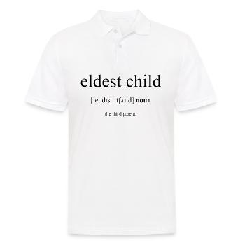Eldest Child | Ältestes Kind Definition Dictionary - Männer Poloshirt - Weiß - Vorne - Kai (181cm)