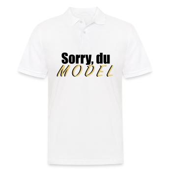 Sorry you model - Men's Polo Shirt - white - Front - Kai (181cm)
