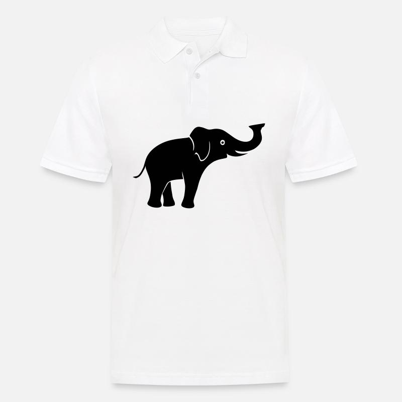 Elefant - Männer Poloshirt - Weiß