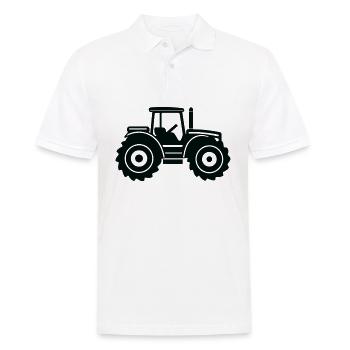 Traktor - Männer Poloshirt - Weiß - Vorne - Kai (181cm)