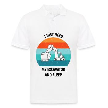 Excavatrice Excavatrice Conducteur Excavatrice Camion - Polo Homme - blanc - Devant - Kai (181cm)