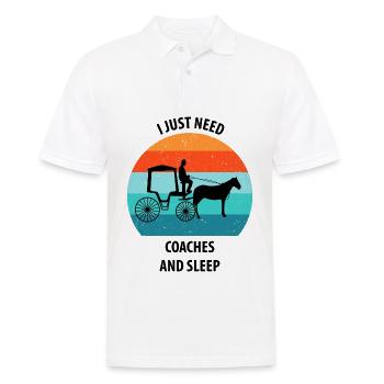Coachman Carriage Horse-drawn carriage Carriage - Men's Polo Shirt - white - Front - Kai (181cm)