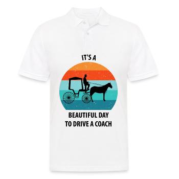 Kutscher Kutsche Pferdekutscher Kutschieren - Männer Poloshirt - Weiß - Vorne - Kai (181cm)