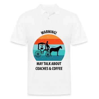 Coachman Carriage Horse-drawn carriage Coffee - Men's Polo Shirt - white - Front - Kai (181cm)