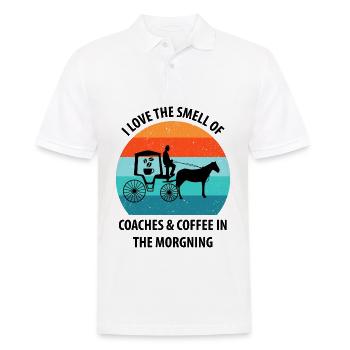 Coachman Carriage Horse-drawn carriage Coffee - Men's Polo Shirt - white - Front - Kai (181cm)