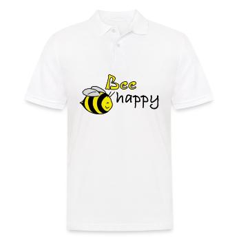 abeille heureuse - Polo Homme - blanc - Devant - Kai (181cm)