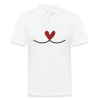 Heart Connection Line - Men's Polo Shirt - white - Front - Kai (181cm)