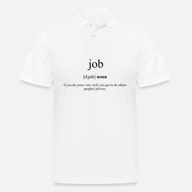 Job (Beruf) Definition Dictionary - Männer Poloshirt - Weiß