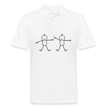 Deux frères enfants (cheveux personnalisables) - Polo Homme - blanc - Devant - Kai (181cm)