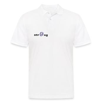 Lebendige -Grafik auf Textil - Männer Poloshirt - Weiß - Vorne - Kai (181cm)