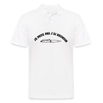 I can't I have a meeting - Men's Polo Shirt - white - Front - Kai (181cm)