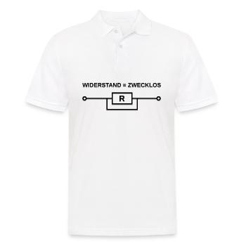 Widerstand ist Zwecklos, Physik, Elektriker - Männer Poloshirt - Weiß - Vorne - Kai (181cm)